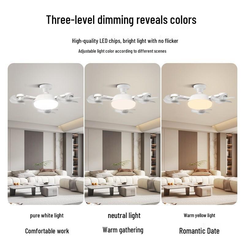 Smart Energy-Saving Ceiling Fan with Silent Remote Control and Eye-Friendly Light for Bedroom or Dining Room