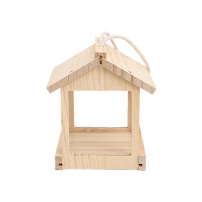 Wooden Bird Feeder House Rustic Bite Resistant Hummingbird Feeders Comfortable Wear-resistant Open Bird Feeder Patio
