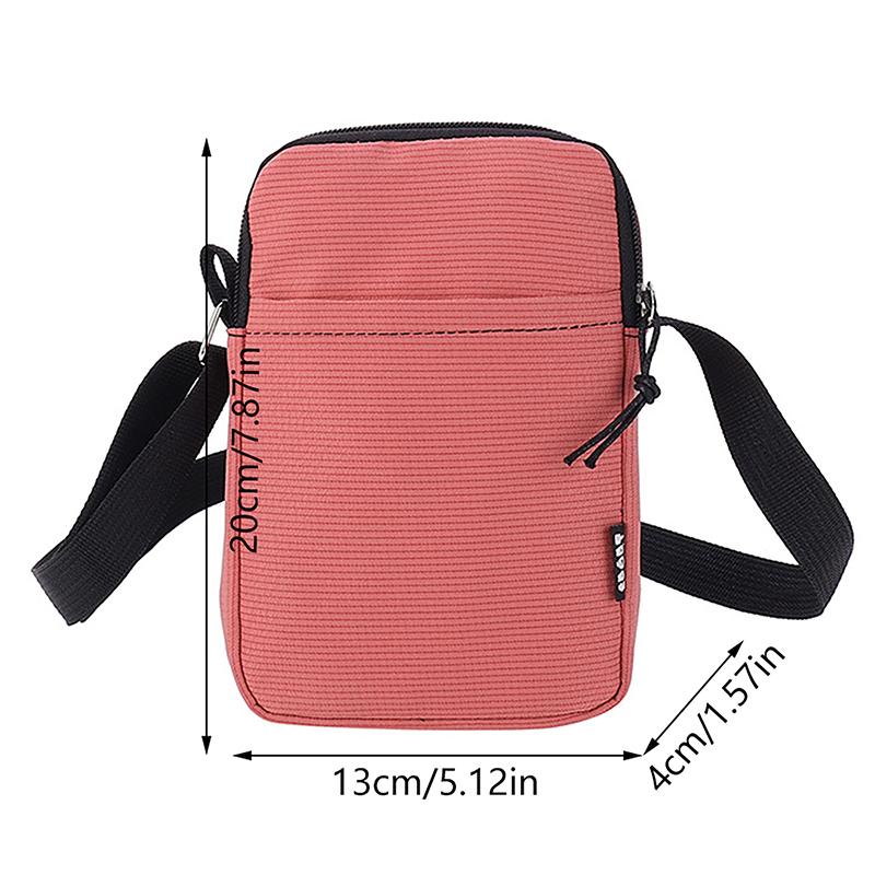 Simple Trendy Macaron Solid Color Shoulder Crossbody Canvas Bag Versatile  Zero Wallet Samll Square Phone Bags For Girls