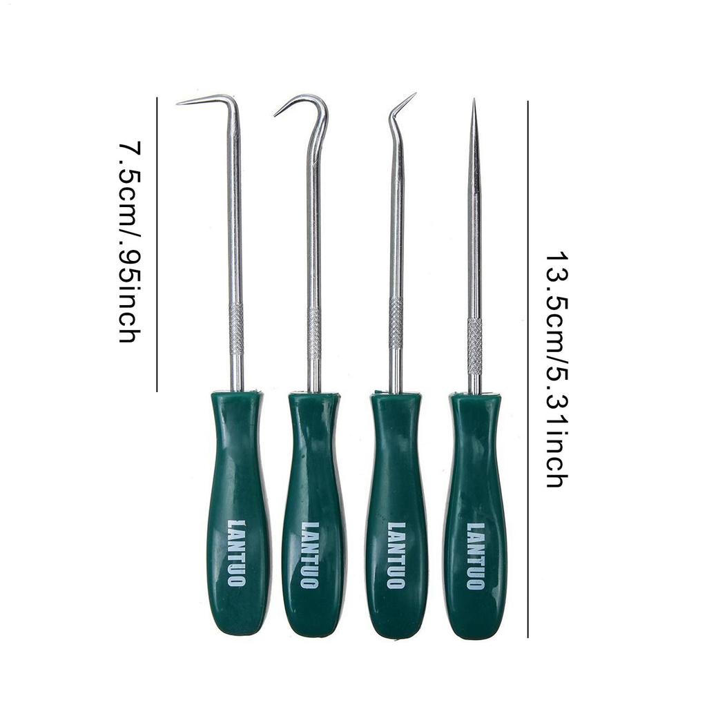 4Pcs Pick Hook Set with Non-Slip Handle Oil Seal Screwdriver To Remove Small Fuses Wire Plugs O Rings Portable Removal Tool