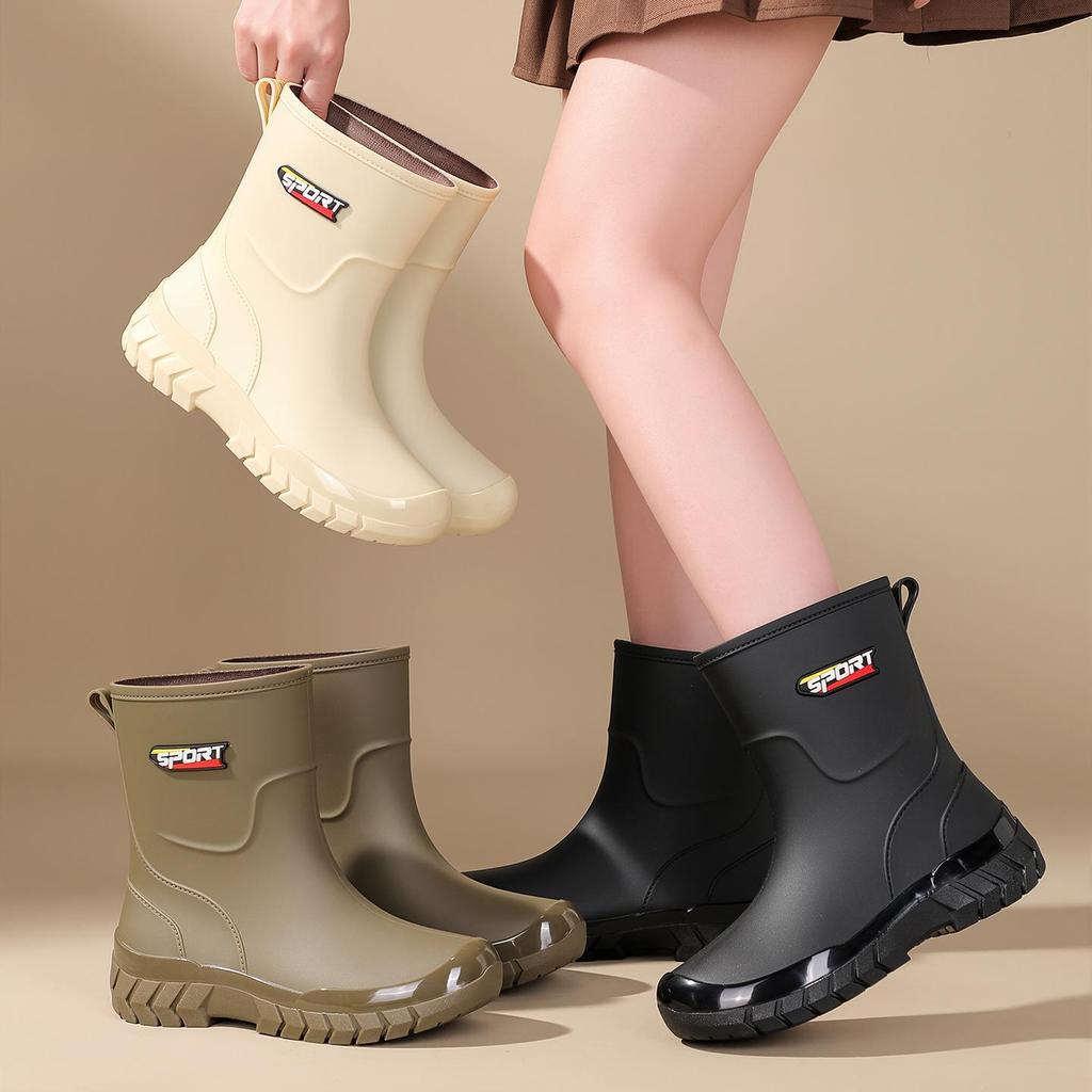 Vier Jahreszeiten Regenschuhe Damen Neu Wasserdicht Dicke Sohle Gummistiefel Arbeit Anti-Rutsch Gummi Schuhe Damen Schöne Wasserschuhe