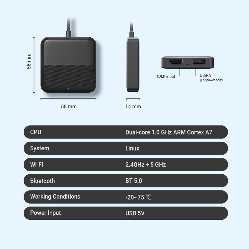 Auto-TV-Adapter | Videos auf dem werkseitig verkabelten CarPlay-Bildschirm ansehen | Verbindet Fire TV Stick & Google TV | Autozubehör