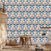 Baroque Damask Wallpaper Blue and Cream for Living Room and Bedroom 50x1000