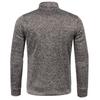 Autumn and Winter Men's Collar Zipper Knitted Sweater Sleeves Thin Velvet Style Trendy Top Sweater Jacket Plus Size Men