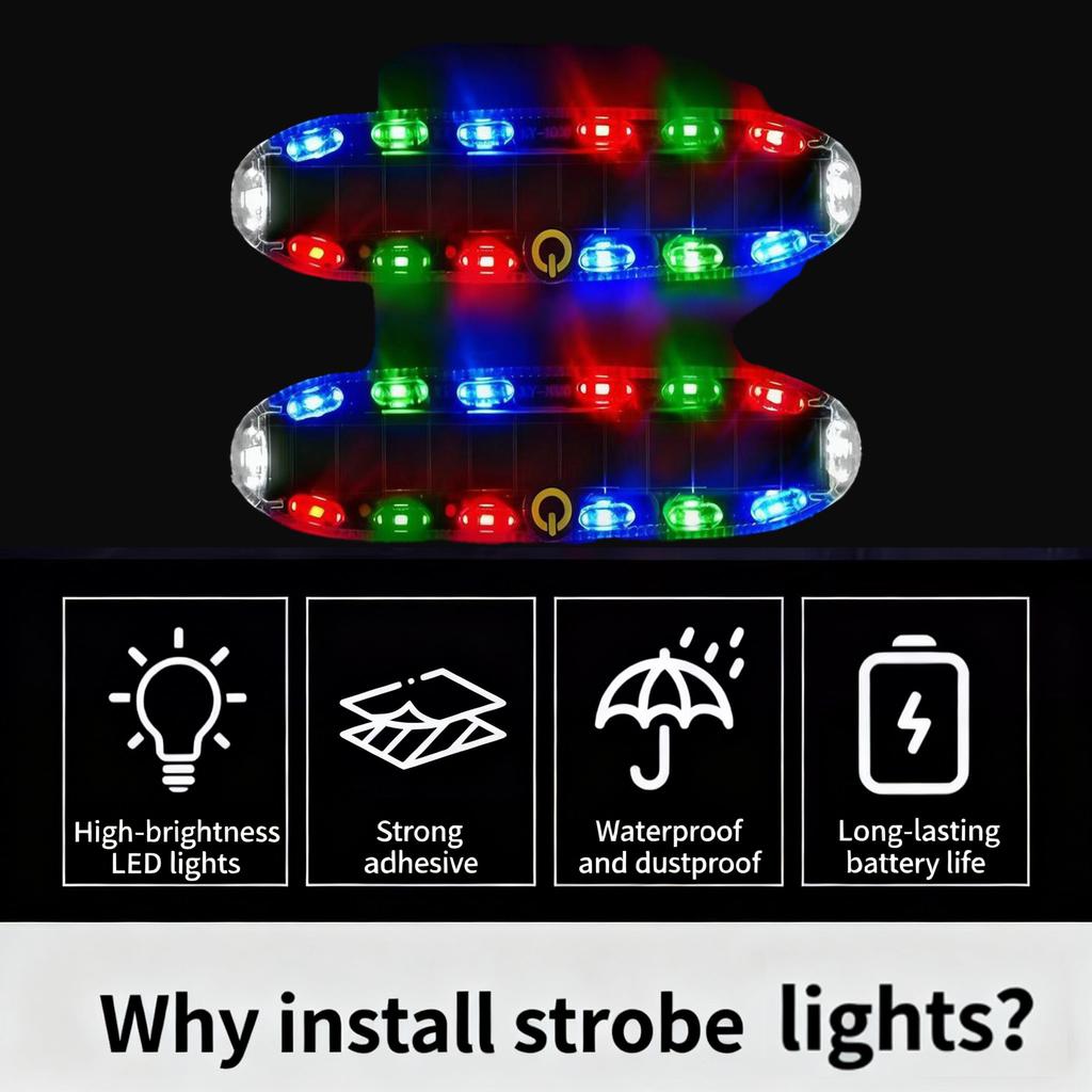 Car Solar Flashing Warning Light LED Warning Safety Flashing Strobe Light Motorcycle Night Warning Lamp Truck Visual Width Lamp