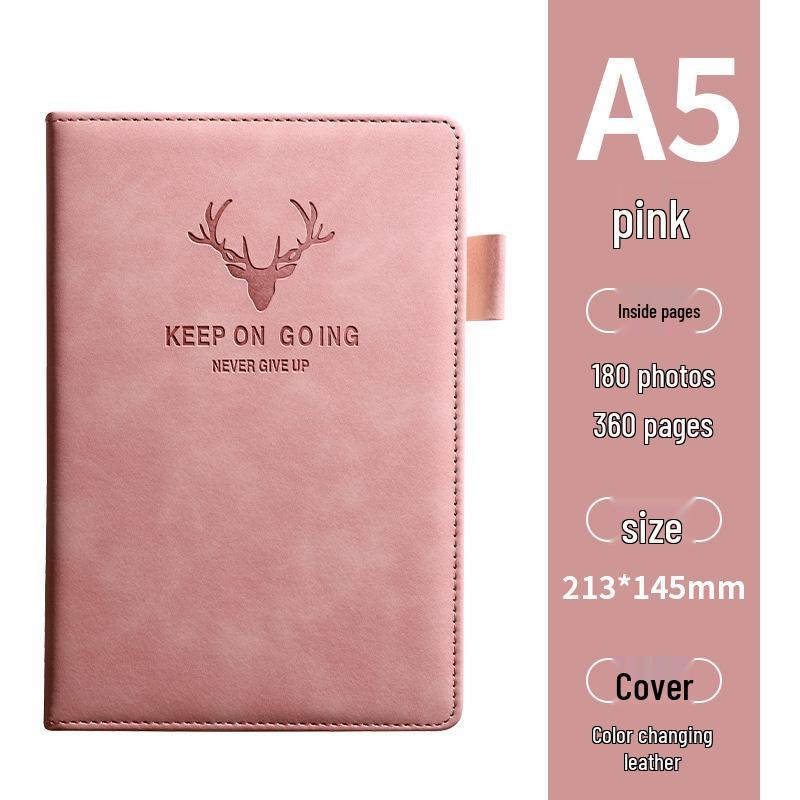 Deer Head Buckle A5 Notebook - Business Thick Notepad for Meeting Minutes