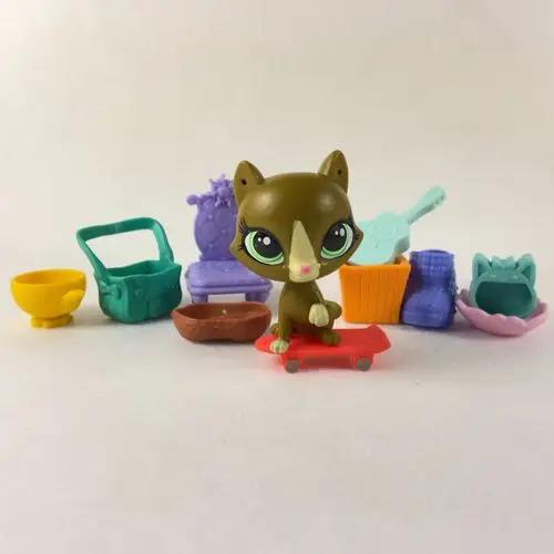 Hasbro Littlest Pet Shop Cartoon Q Edition Animal Mini Stands Short Hair Kitten Dog Cute Big Eye Children's Figures Toy