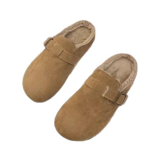 Birken slippers women's winter wear velvet bag head half tow Boken Muller mango big head loafer bean cotton slippers