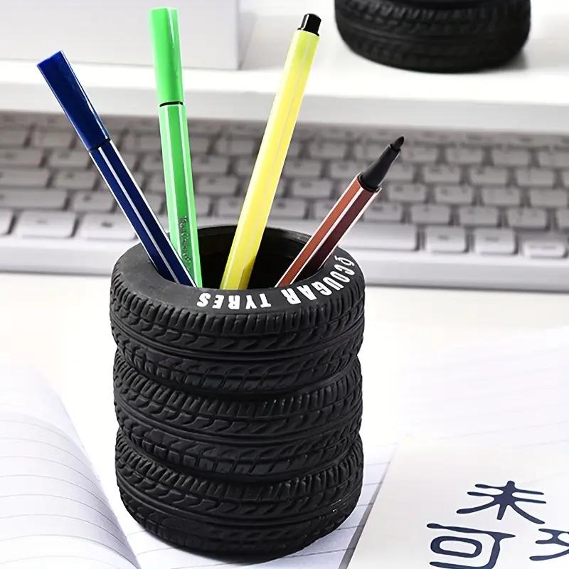 Creative Interesting English Tire Pen Container Ornament Stylish Novel Office Desktop Pen Container Storage Container Gift