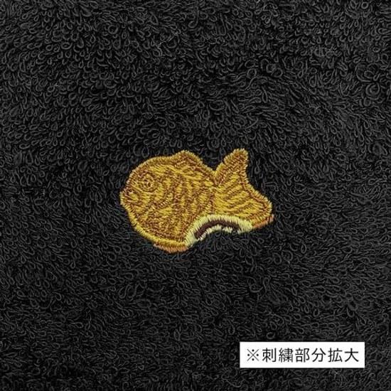 Kyosuke Made Japan Hand Towel Imabari Cotton 100 Approximately 2525cm Taiyaki Black Kurumin Food Embroidery Handkerchief