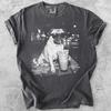 Pug Wearing Sunglasses With Iced Coffee T-Shirt, Vintage 90s Cafe Graphic Tee, Funny Dog Lover Street Portrait Shirt