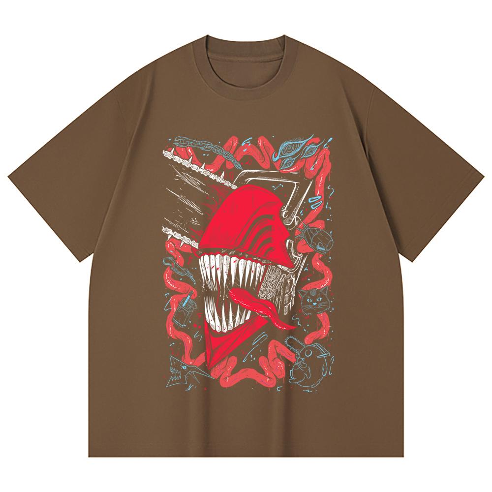 230 Gsm 100% Cotton Chainsaw Man V29 Denji Print Unisex Heavy Cotton T Shirt