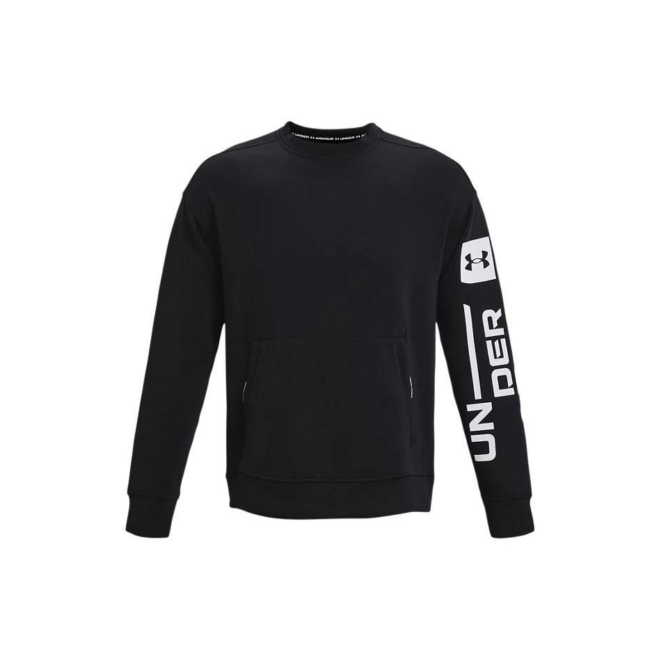 Under Armour Summit Knit Graphic Crew Sweatshirt Black White Men s 1373800-001 XL