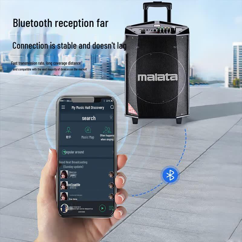 Malata M+9017C Portable Bluetooth Trolley Speaker with Microphone (CN Version)