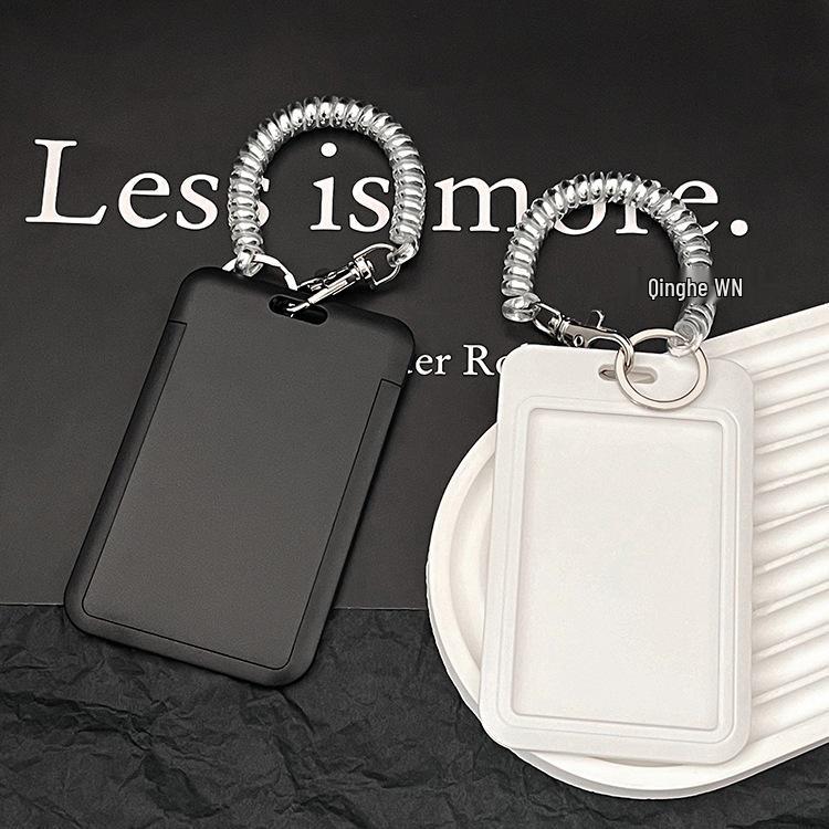 In-Style Minimalist Keychain Card Holder - Fits ID, Bus, Campus, Access, Employee Cards with Transparent Design