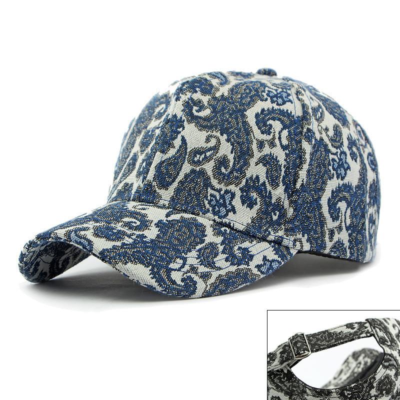 Ethnic Style Denim Baseball Cap With Sun Protection For Outdoor Activities