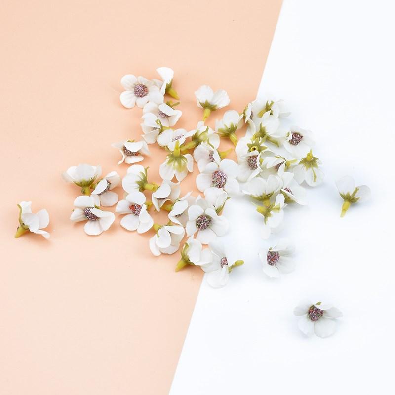 50PCS 2CM Multicolor Daisy Head Mini Silk Artificial Flowers Wall for Crown Scrap Wedding Home Decor DIY Garland Headdress