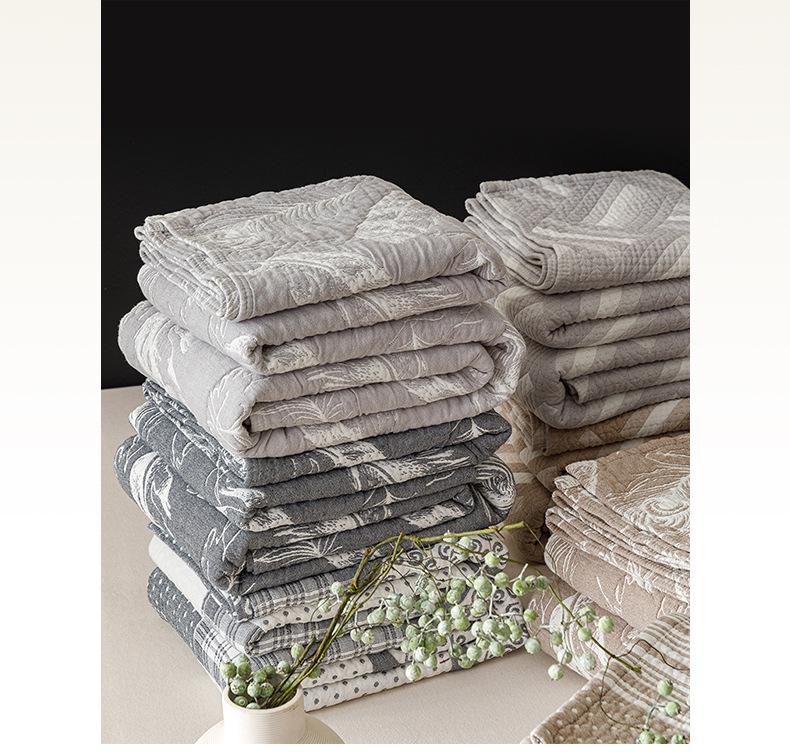 Three-Layer All-Cotton Jacquard Gauze Blanket: A-Grade Pure Cotton Nap, Multi-Functional, Air Conditioning Blanket