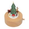 Wooden Xmas Music Box Xmas Tree Santa Reindeer Snowman Music Box Holiday Decoration