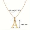 Womens Gold Color Initial Letter Pendant Snake Chain Necklace