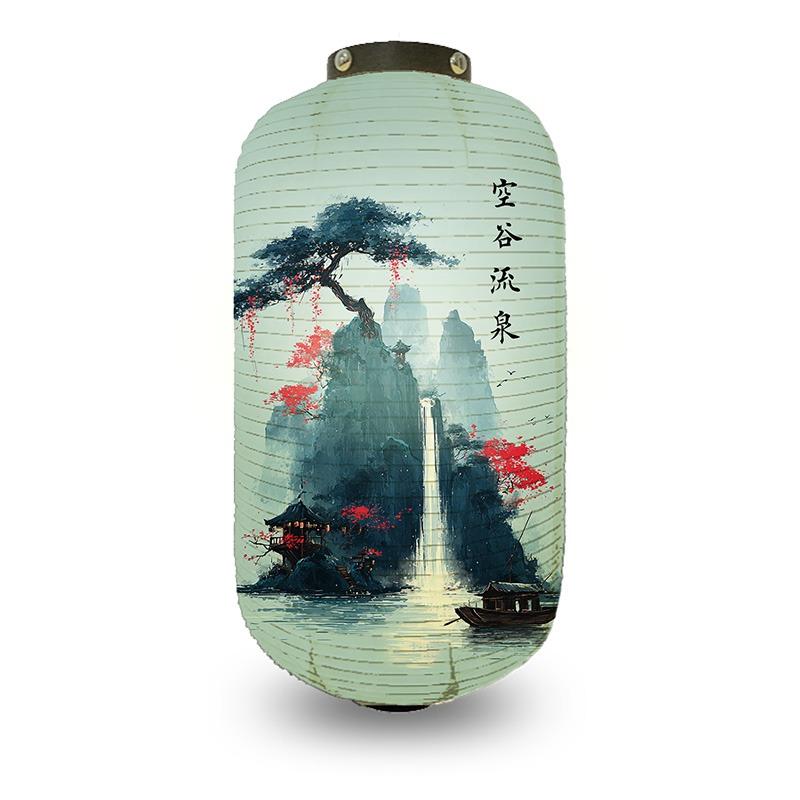 Chinese Pine Tree Scenery Pattern Lantern Outdoor Traditional Cylinder Lantern Wedding New Year Festival Decoration Lantern