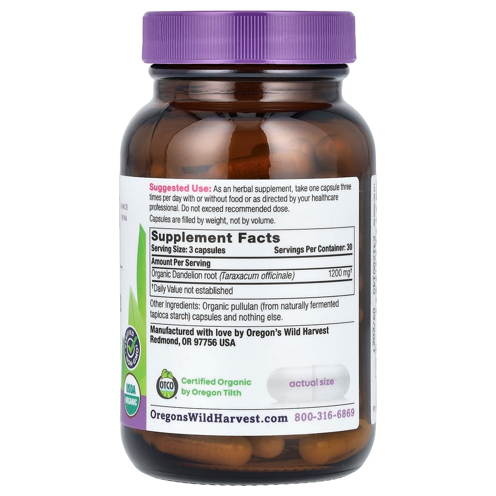 Oregon's Wild Harvest Dandelion Root Veggie Capsules, 90 Counts