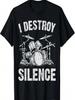 Baterista Yo Destruyo el Silencio Batería Vintage Batería Camiseta