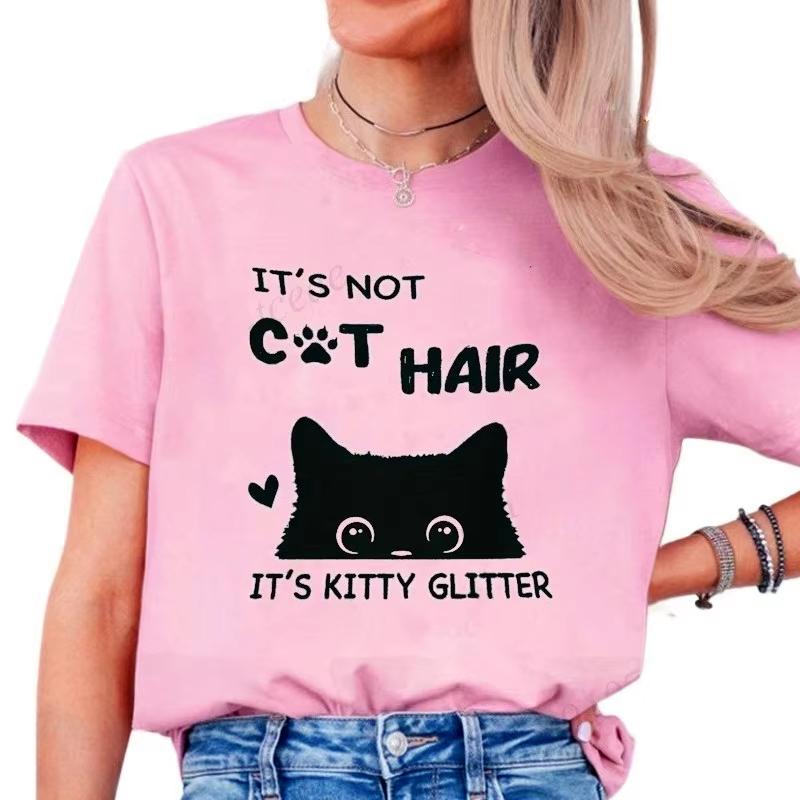 Its Not Cat Hair Printed Unisex Tee Shirt Top 2026 New Tshirt Camiseta Vintage Clothing Unisexs Clothing Funny Black Cat Shirts