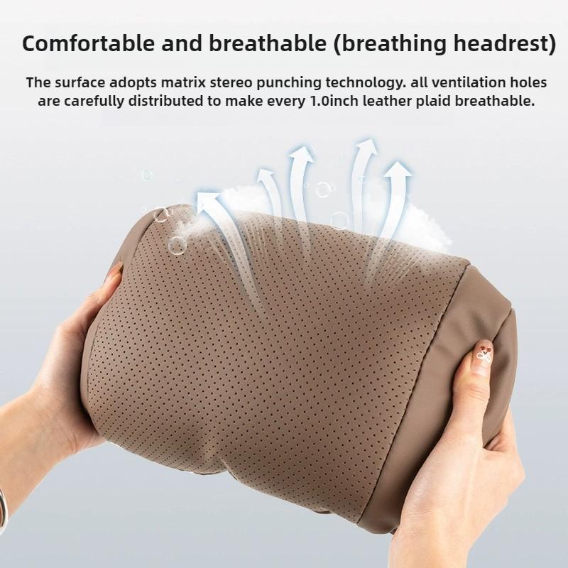 Luxury Nappa Leather Car Seat Headrest Universal Car Interior Seat Protect Neck Pillow Soft and Fluffy, Suitable for All Seasons