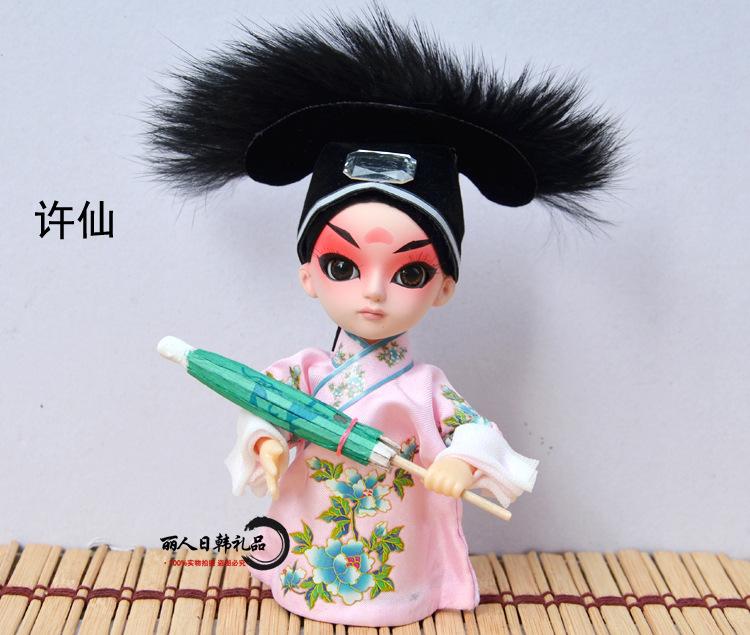 Beijing Tangrenfang Peking Opera Silk Doll, Chinese Traditional Folk Craft Figurine