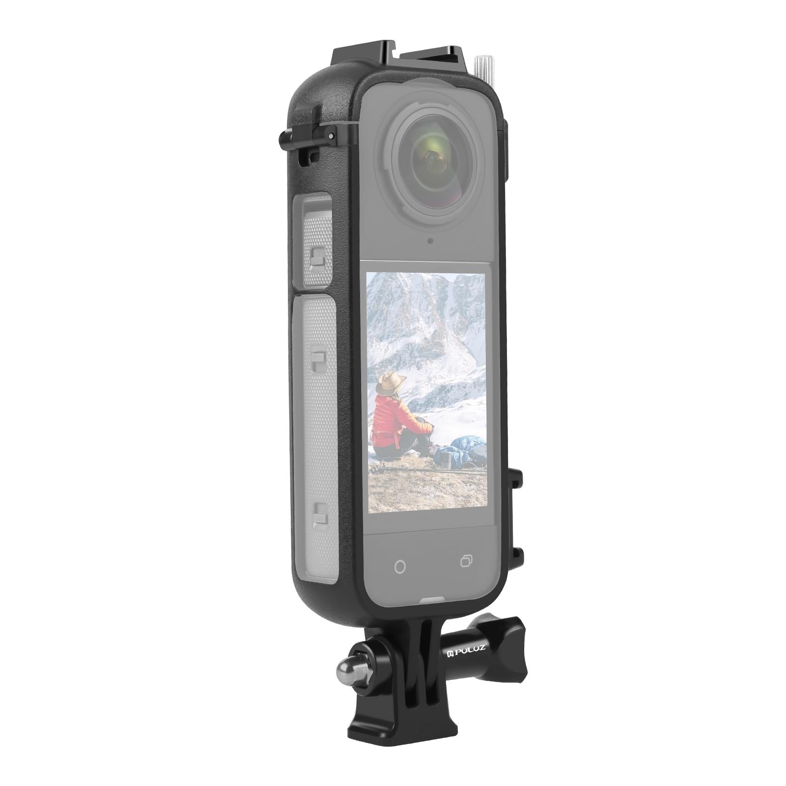 PULUZ PU979B For Insta360 X4 Action Camera Protective Frame PC Cold Shoe Mount Adapter A