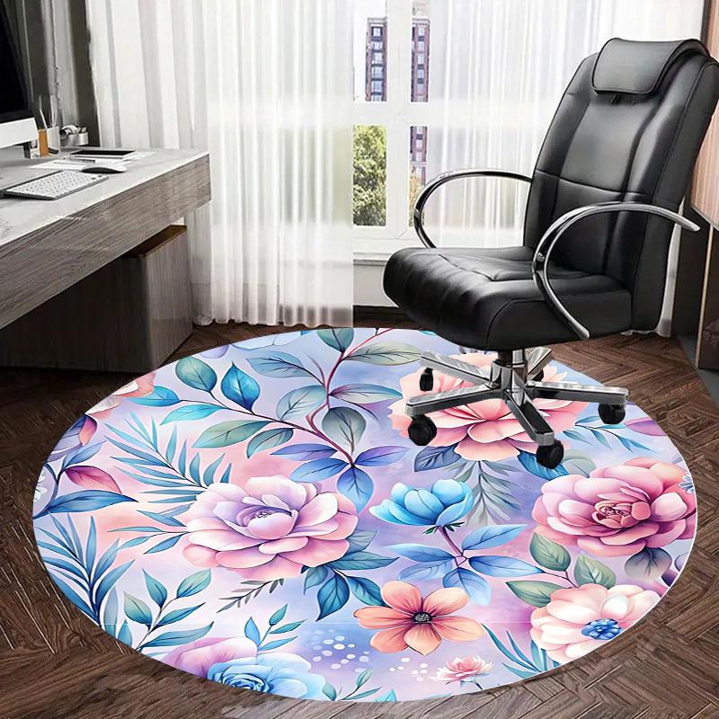 1pc Office Carpet Chair Mats Pastel Floral Pattern Perfect for Decorating Office Chairss, Or Bedrooms.YDT428