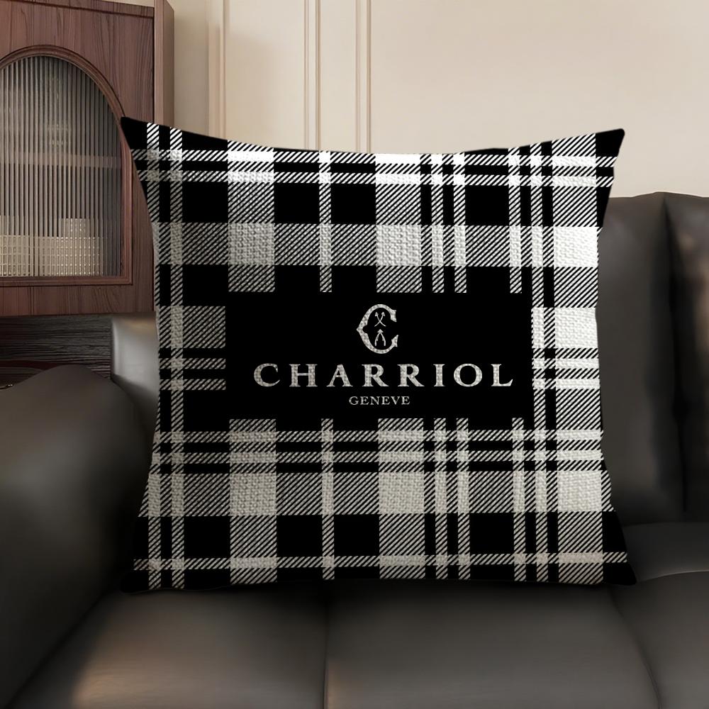 French C-Charriol Cushion Cover Summer Breathable Linen Organic Fabric Double-Sided Printing Sofa Pillow Case Home Decor