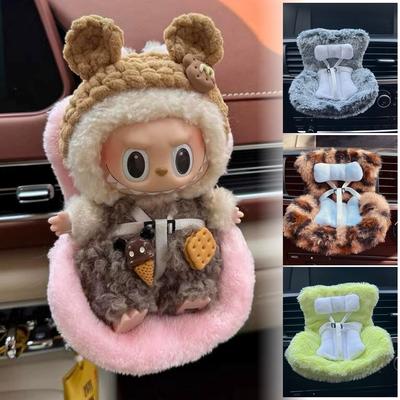 Suitable for 17cm Labubu Pendant Cute Car Safety Seat Car Air Outlet Decoration Car Interior Decoration Ornaments