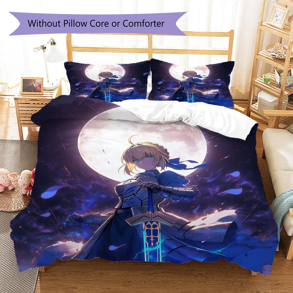 Fate Pattern Bedding Quilt Set Quilt Cover Pillowcase Home Decoration Birthday Gift (1 * duvet cover + 2 * pillowcase, without core)