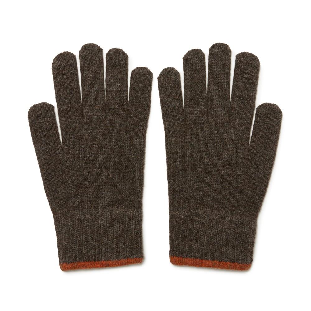 BROMPTON LONDON Label Point Wool Glove - D/Brown (P244Agl210)