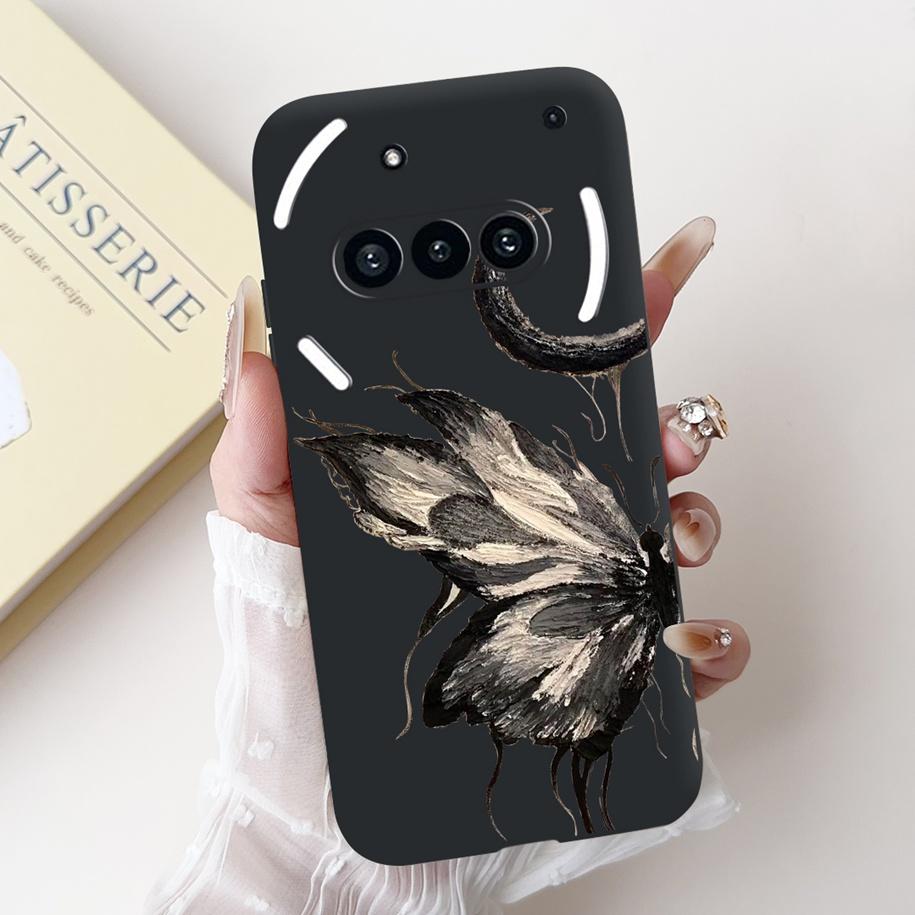

For Nothing Phone 3A Case A059 Cover Fashion Flower Soft Silicone Black Shockproof Cover on Nothing Phone3A 3 A 3APro A059P Capa Nothing Phone 3A Pro