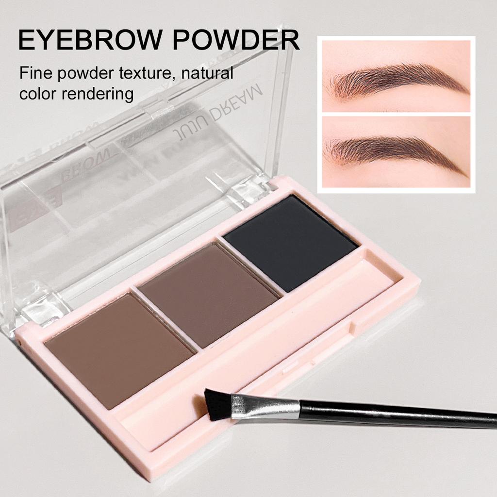 Three-color Eyebrow Powder Shadow Three-dimensional Eyebrow Shape Waterproof and Sweat-proof Natural Long-lasting Eyebrow Powder