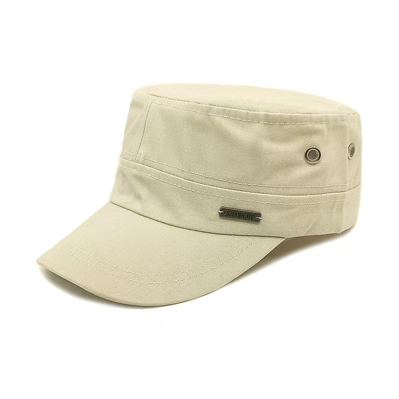 Hat Men's Flat Military Hat Is Simple And Versatile, Middle-Aged Hat Spring And Autumn Duck Tongue Casual Fashion New Style
