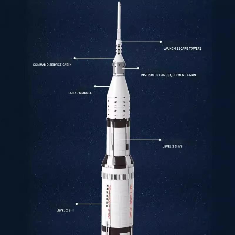 Non-Toxic Spaceship Rocket Model Toy Building Block Set With Over 2463 Pieces Diy Assembly Kit Gift