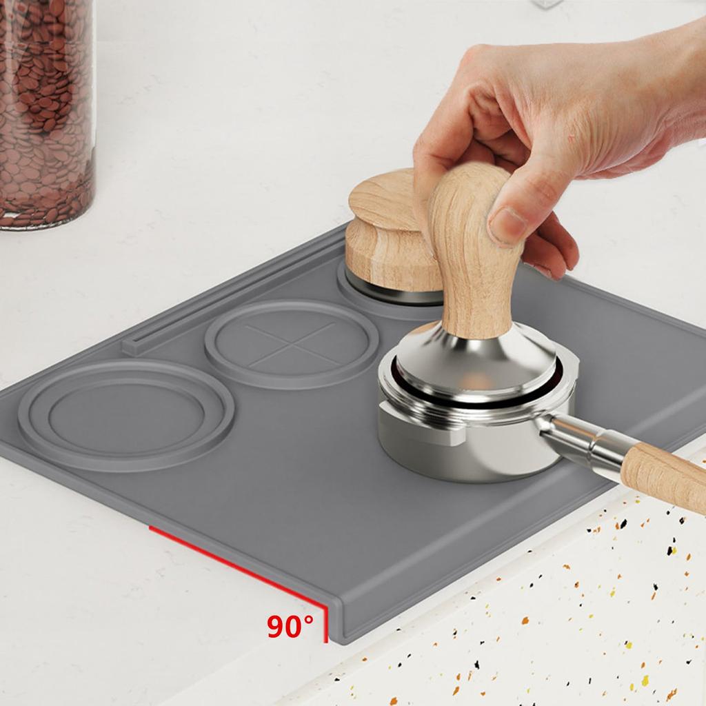 Silikon Tampermatte, Kaffee Tampermatte, Espresso Matte, Hitzebeständig, Rutschfest, Schützt Kaffeezubehör, Tische und Halter (Dunkelgrau, 25x20x2)