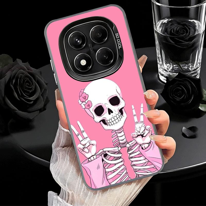 Pink Style Skull Witch Soft Phone Case for Xiaomi Redmi Note 13 14 15 Pro Plus 12S 12 11S 11 11T 10S 10 Shockproof Cover Back Sh
