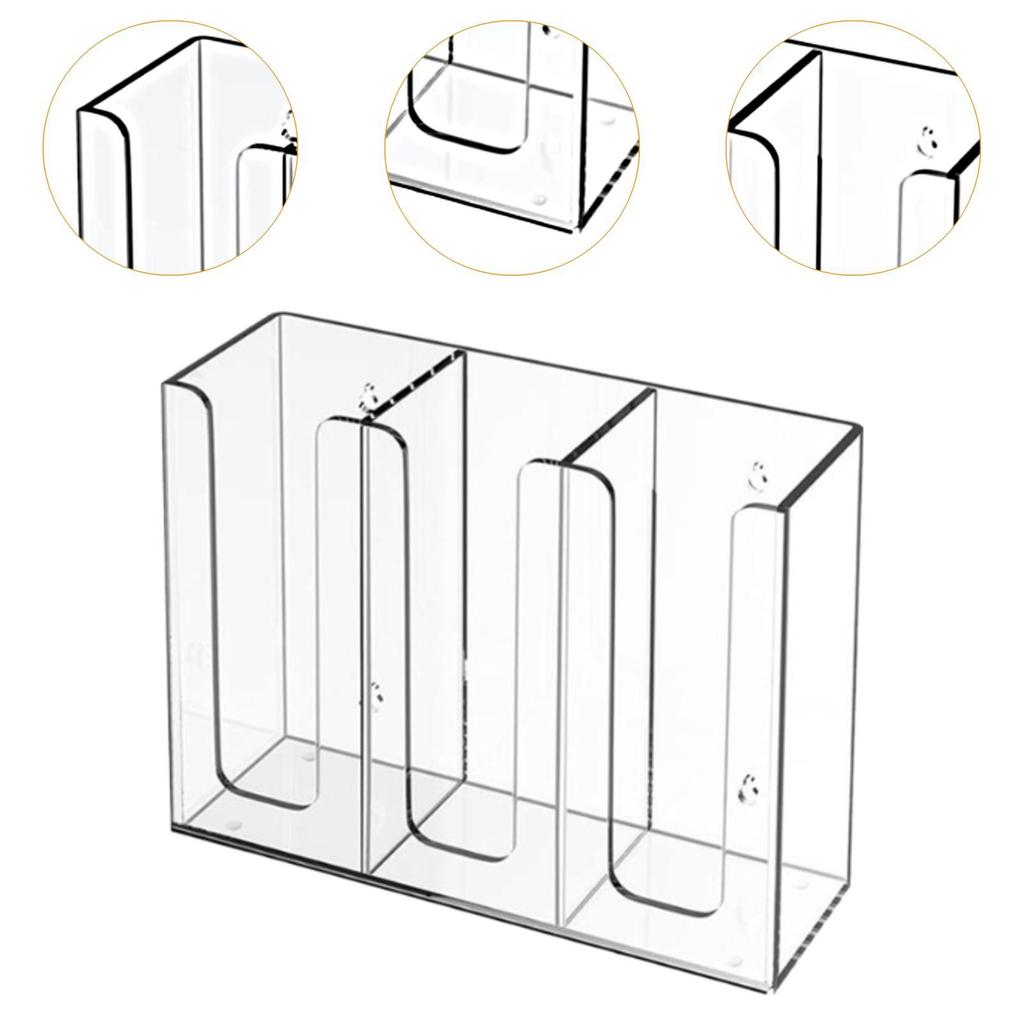 Acrylic 3 Compartment Cup and Lid Holder, Clear Disposable Coffee Cup Straw Dispenser Organizer Kitchen Living Room Storage Box