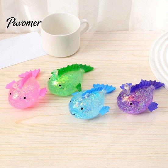 Glitter Stress Ball Lantern Fish Sugar Clear Sea Squeeze Fidget Toy Soft Stretch Anxiety Relief Sensory Hand Relaxation Tool Elastic