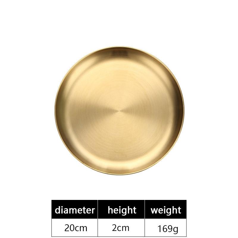 

Обеденные тарелки из нержавеющей стали, золотая сервировочная тарелка, ресторанная тарелка для рыбы, барбекю, суши, морепродуктов, большой плоский поднос для хранения