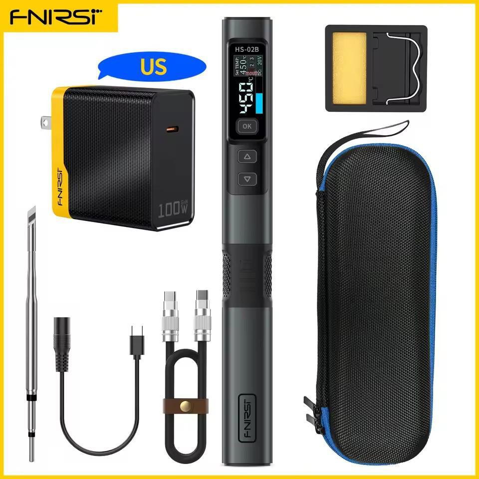 FNIRSI HS-02 100W Smart Electric Soldering Iron: Portable Constant Temperature Soldering Station for Household Repair and Welding