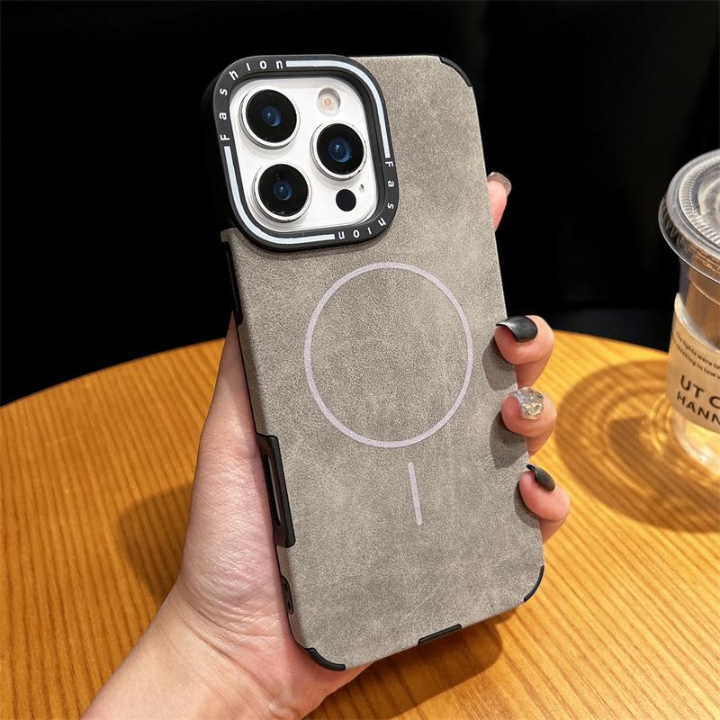 For Magsafe Luxury Leather Hybrid Shockproof Cases For iPhone 11 12 13 14 15 16 Pro Max 16 Plus Magnetic Wireless Charging Cover