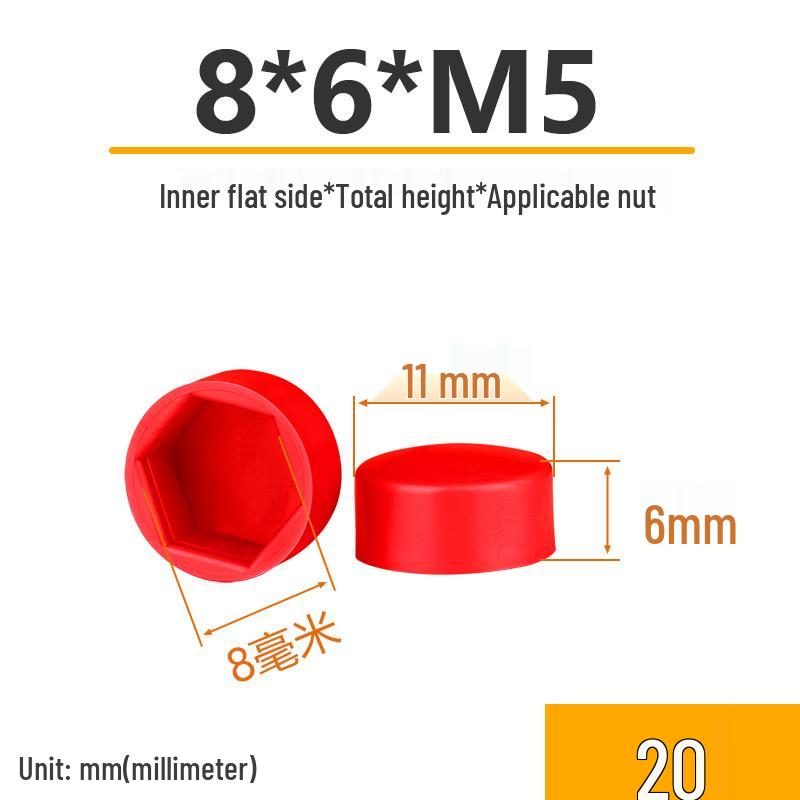 Hex Nut Protective Dust Cap for Flat Head Screws