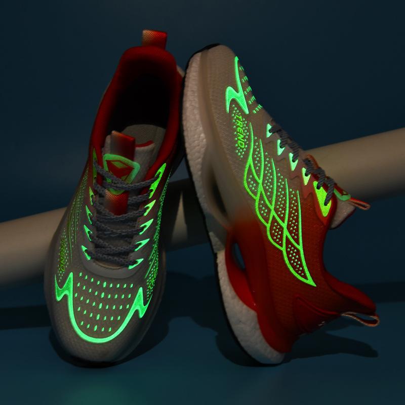 Plus Size Mesh Breathable Casual Sneaker Summer Lightweight Popcorn Sports Running Shoes Luminous Fashion Shoes