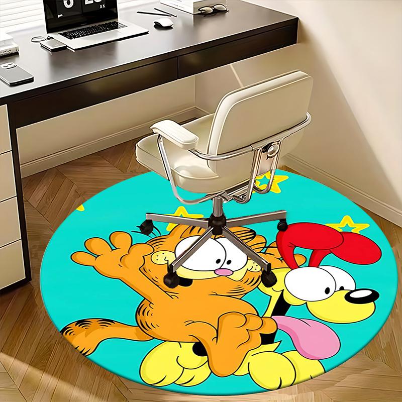 Garfield,Odie Chair Mat Round Rug Office Carpet, Non Slip, Suitable for Living Rooms, Bedrooms,Decor1205786a